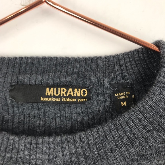 Murano Italian Yarn Wool Patch Shoulder Sweater M - Picture 4 of 8
